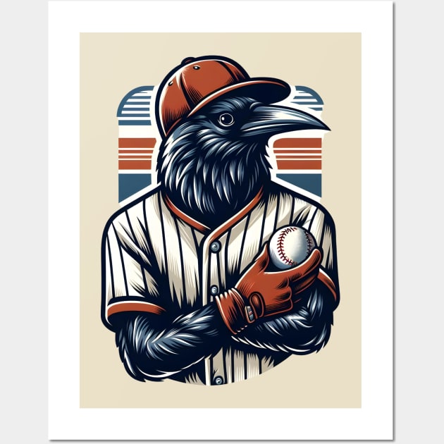 crows play baseball Wall Art by Rizstor